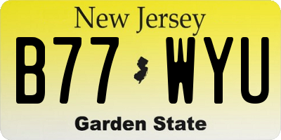 NJ license plate B77WYU