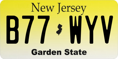 NJ license plate B77WYV