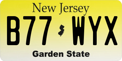 NJ license plate B77WYX
