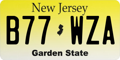 NJ license plate B77WZA