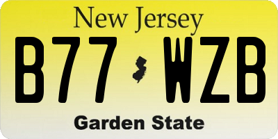 NJ license plate B77WZB