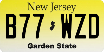 NJ license plate B77WZD