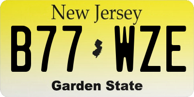 NJ license plate B77WZE
