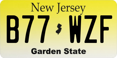 NJ license plate B77WZF