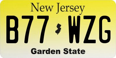 NJ license plate B77WZG