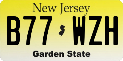 NJ license plate B77WZH