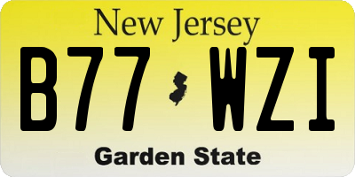 NJ license plate B77WZI