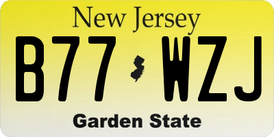 NJ license plate B77WZJ