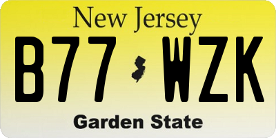 NJ license plate B77WZK