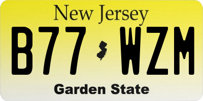 NJ license plate B77WZM