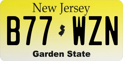 NJ license plate B77WZN