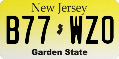 NJ license plate B77WZO