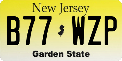 NJ license plate B77WZP