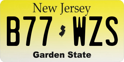NJ license plate B77WZS