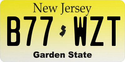 NJ license plate B77WZT