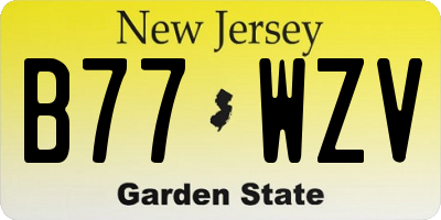NJ license plate B77WZV