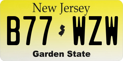 NJ license plate B77WZW