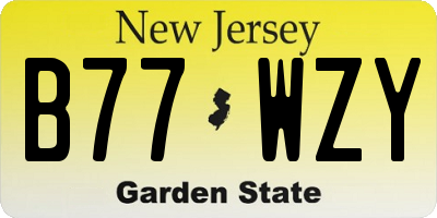 NJ license plate B77WZY