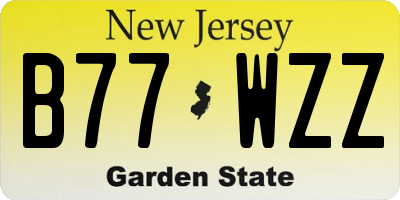 NJ license plate B77WZZ