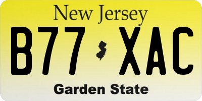 NJ license plate B77XAC