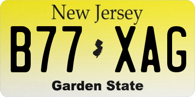 NJ license plate B77XAG
