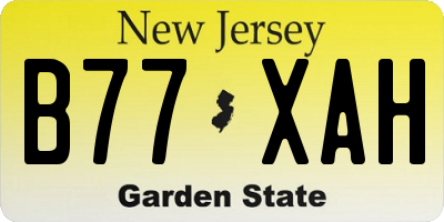 NJ license plate B77XAH