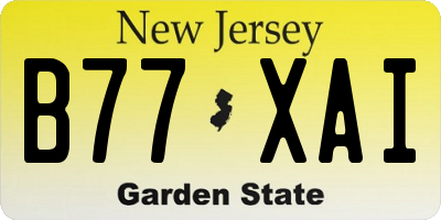 NJ license plate B77XAI