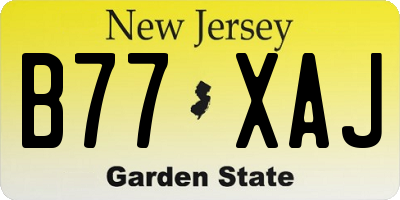 NJ license plate B77XAJ