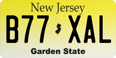NJ license plate B77XAL