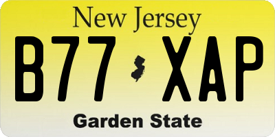 NJ license plate B77XAP