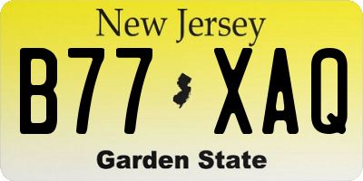NJ license plate B77XAQ