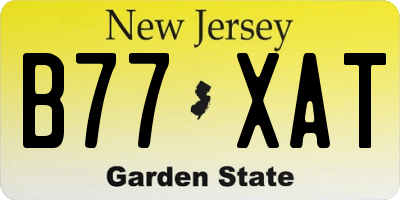 NJ license plate B77XAT