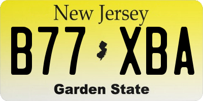NJ license plate B77XBA