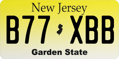 NJ license plate B77XBB