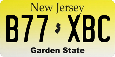 NJ license plate B77XBC