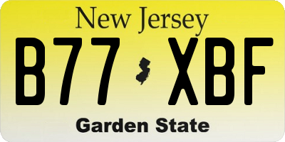 NJ license plate B77XBF