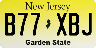 NJ license plate B77XBJ
