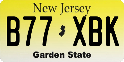 NJ license plate B77XBK