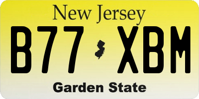 NJ license plate B77XBM