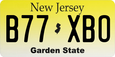 NJ license plate B77XBO