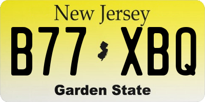 NJ license plate B77XBQ