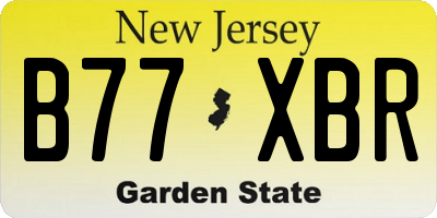NJ license plate B77XBR