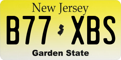 NJ license plate B77XBS