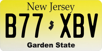 NJ license plate B77XBV