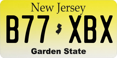 NJ license plate B77XBX