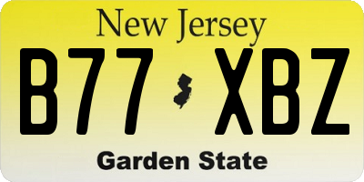 NJ license plate B77XBZ