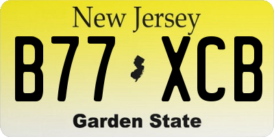 NJ license plate B77XCB