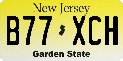 NJ license plate B77XCH