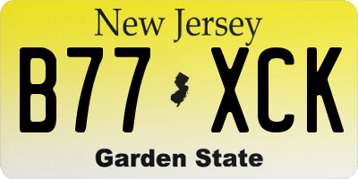 NJ license plate B77XCK