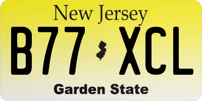 NJ license plate B77XCL